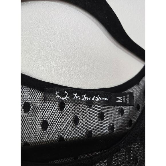 FOR LOVE & LEMONS Lil Darlin Maxi Swiss Dot Sheer Black Dress Overlay Medium - Picture 5 of 13